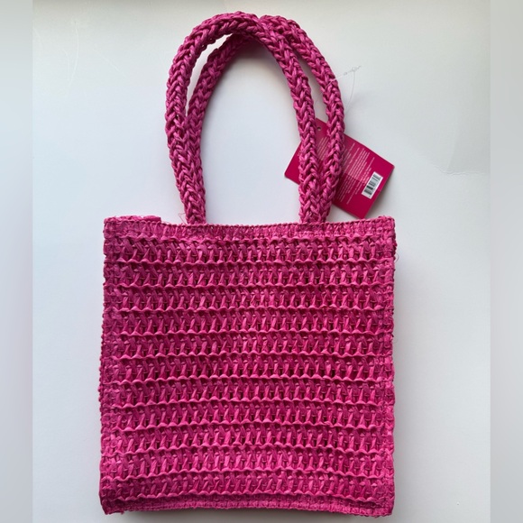 Juicy Couture Hot Pink Woven Tote Bag NWT Y2K - Picture 2 of 3